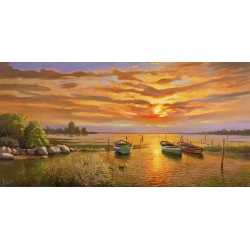 Wall art print and canvas. Adriano Galasso, Sunset Lagoon