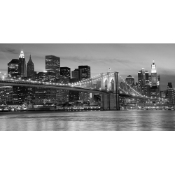 Leinwandbilder. Anonym, Brooklyn Bridge in der Nacht