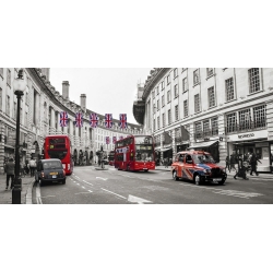Cuadros ciudades en canvas. Bus y taxi in Oxford Street, Londres