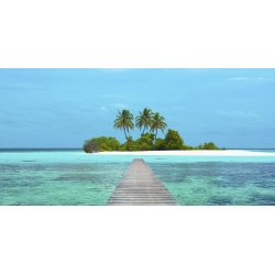 Tableau sur toile. Jetée et île, Maldives