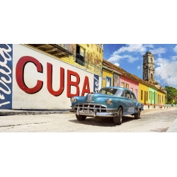 Cuadro de coches en canvas. Autos antiguos y murales, Cuba