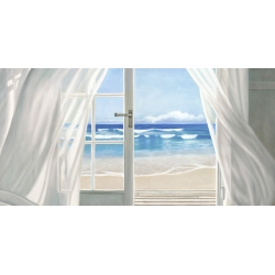 Quadro, stampa su tela. Pierre Benson, Window by the Sea (dettaglio)