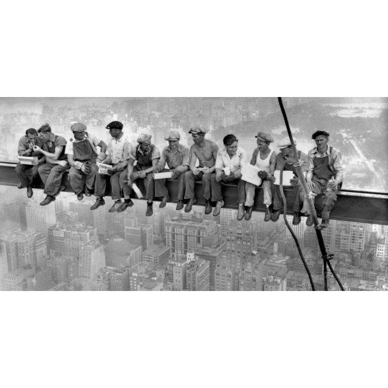 Tableau sur toile. Charles C. Ebbets, Ouvriers de New York déjeunant sur Une Poutre, 1932 (détail)