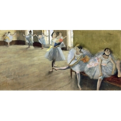 Tableau sur toile. Edgar Degas, L'école de danse (détail)