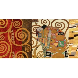 Tableau sur toile. Gustav Klimt, Klimt Patterns – L'étreinte (Gold)