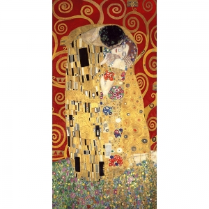 Tableau sur toile. Gustav Klimt, Le baiser (rouge)