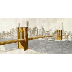 Tableau sur toile. Joannoo, Brooklyn Bridge (Gold)