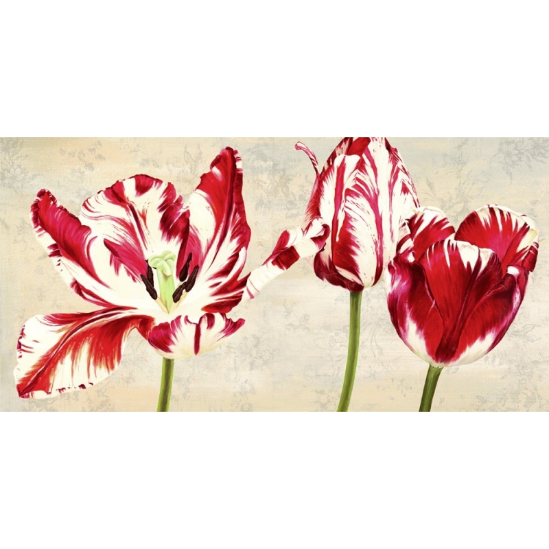 Tableau sur toile. Peinture fleurs. Tulipes Royales