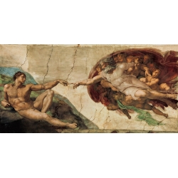Tableau sur toile. Michelangelo Buonarroti, La création d'Adam