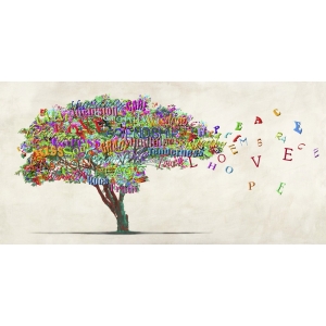 Quadro, stampa su tela. Malìa Rodrigues, Tree of Humanity