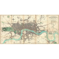 Karte und Weltkarte. Edward Mogg, Karte von London, 1806