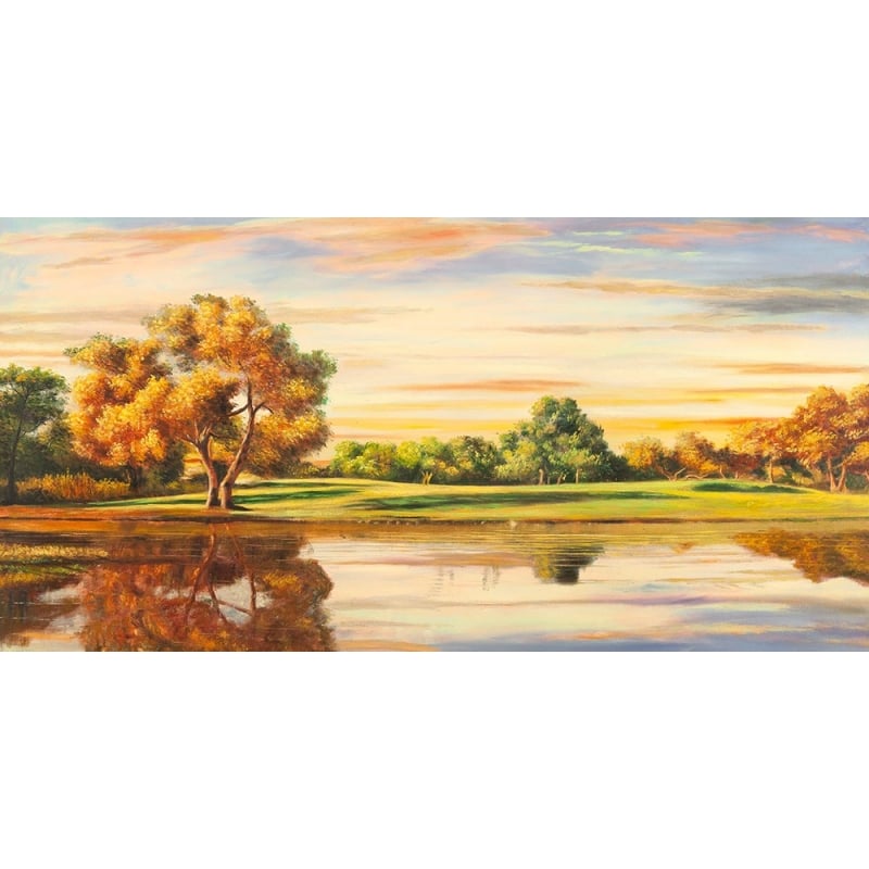 Cuadros de paisajes de campo en canvas. Reflexiones sobre el lago