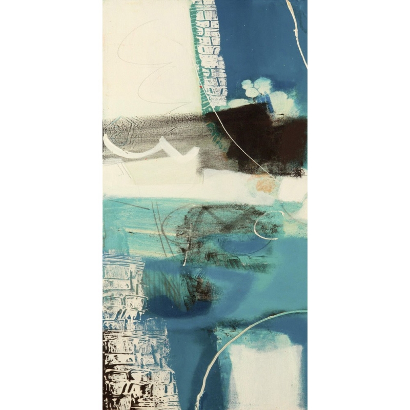 Cuadro abstracto azul en canvas. Maurizio Piovan, Un viaje I