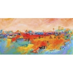 Wall art print and canvas. Tebo Marzari, Town on the Hill