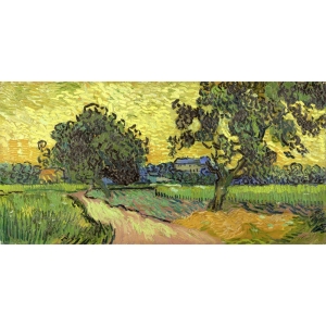 Wall art print and canvas. Vincent van Gogh, Landscape at twilight
