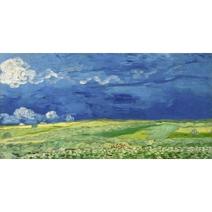 Quadro, stampa su tela. Vincent van Gogh, Campi di grano sotto le nubi