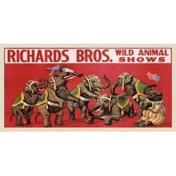 Cuadros vintage en canvas. Richards Bros. Wild Animal Shows, ca. 1925