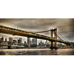 Tableau sur toile. Manhattan Bridge and New York City, New York