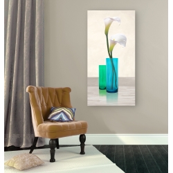 Wall art print and canvas. Cynthia Ann, Callas in crystal vases I