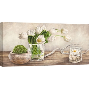 Wall art print and canvas. Remy Dellal, Arrangement with Tulips