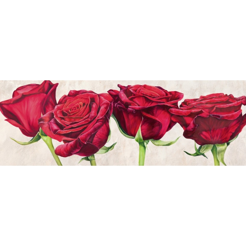 Tableau floral sur toile. Luca Villa, Roses romantiques