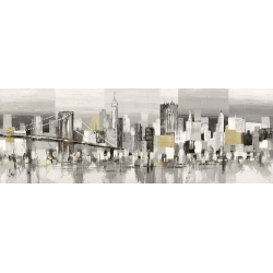 Quadro, stampa su tela. Luigi Florio, Manhattan & Brooklyn Bridge