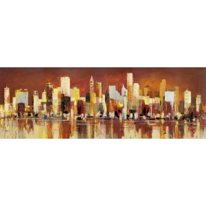 Wall art print and canvas. Luigi Florio, Manhattan at Sunset