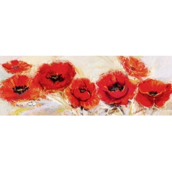 Tableau floral sur toile. Luigi Florio, Fleurs d'août