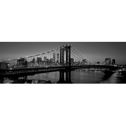 Cuadro en canvas, poster New York. Manhattan Bridge y Skyline