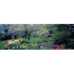 Quadro, stampa su tela. Berenholtz, Country garden, Old Westbury Gardens, Long Island