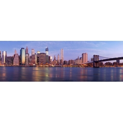 Quadro, stampa su tela. Ratsenskiy, Manhattan e il ponte di Brooklyn, New York
