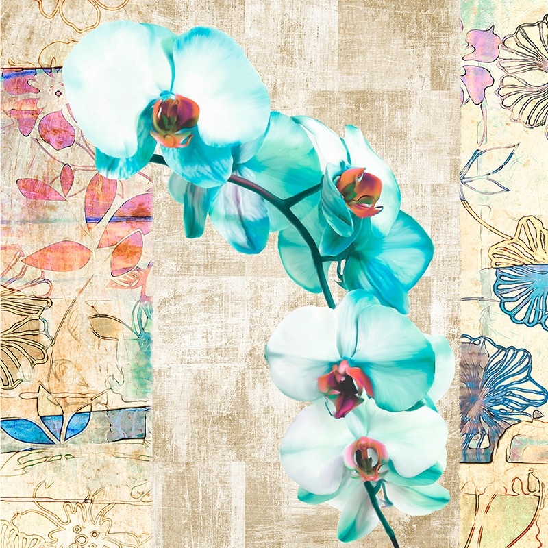 Cuadros de flores modernos en canvas. Kaleidoscope Orchid II (detalle)