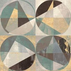 Cuadro abstracto geometrico en canvas. Kaj Rama, Jade & Gold