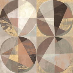 Cuadro abstracto geometrico en canvas. Kaj Rama, Terracotta & Gold