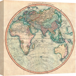 Quadro, stampa su tela. John Cary, Mappa dell'Emisfero orientale