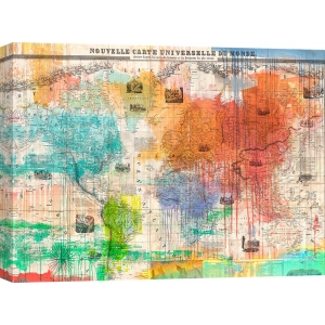 Wall art print and canvas. Eric Chestier, Map of the World 2.0