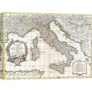 Karte und Weltkarte. Janvier Robert, Geografische Karte von Italien, 1770