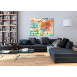 Wall art print and canvas. Eric Chestier, Map of the World 2.0