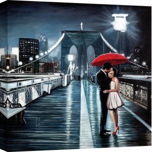 Leinwandbilder. Pierre Benson, Kuss auf der Brooklyn Bridge 