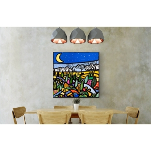 Wall art print and canvas. Wallas, Fireflies in spring