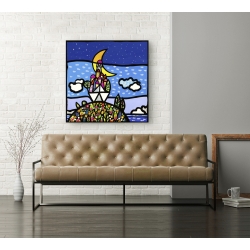 Wall art print and canvas. Wallas, Boat on the Hill