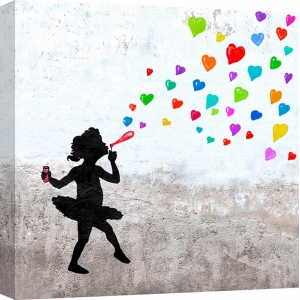 Wall art print and canvas. Masterfunk Collective, Love Bubbles (detail)
