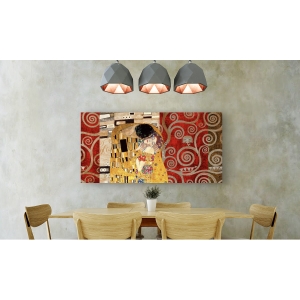 Leinwandbilder. Gustav Klimt, Klimt Patterns – Der Kuss (Pewter)