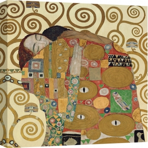 Cuadro famoso en canvas. Gustav Klimt, El abrazo (detalle)