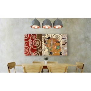 Tableau sur toile. Gustav Klimt, Klimt Patterns – L'étreinte (Pewter)