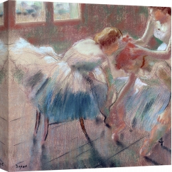 Wall art print and canvas. Edgar Degas, Three dancers preparing for class