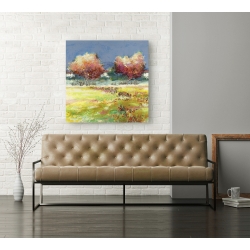 Wall art print and canvas. Luigi Florio, Trees in the meadow
