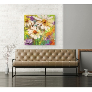 Wall art print and canvas. Luigi Florio, Daisies in Bloom