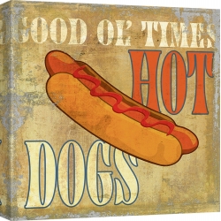 Cuadros vintage cocina en canvas. Skip Teller, Hot Dog
