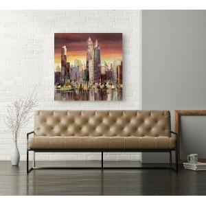 Wall art print and canvas. Luigi Florio, Evening in New York (detail)